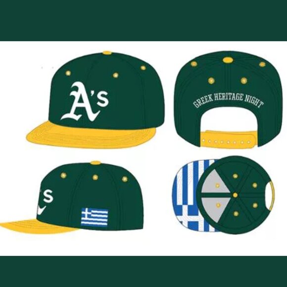 Oakland A's 2018 Greek Heritage Night Snap Back Hat - Picture 1 of 12